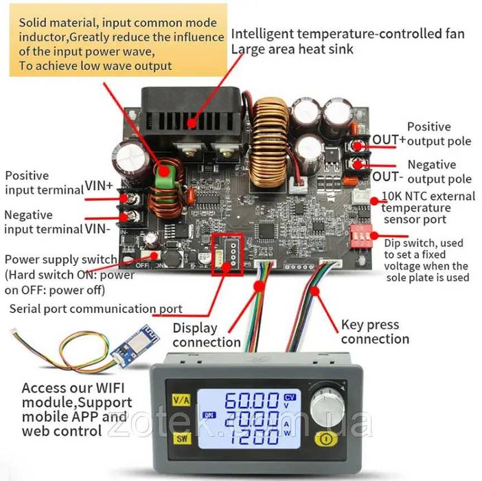 Лабораторний блок живлення XY6020L (DPS5020), ZK10022C, XY-SK35H