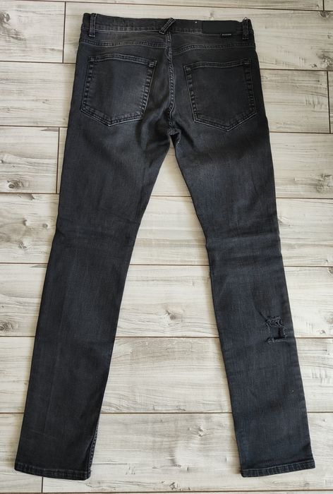 Jeansy Męskie z Przetarciami, Dziurami Religion