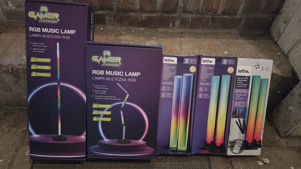 Lampki ledowe RGB 5 sztuk nowe - cena za całość