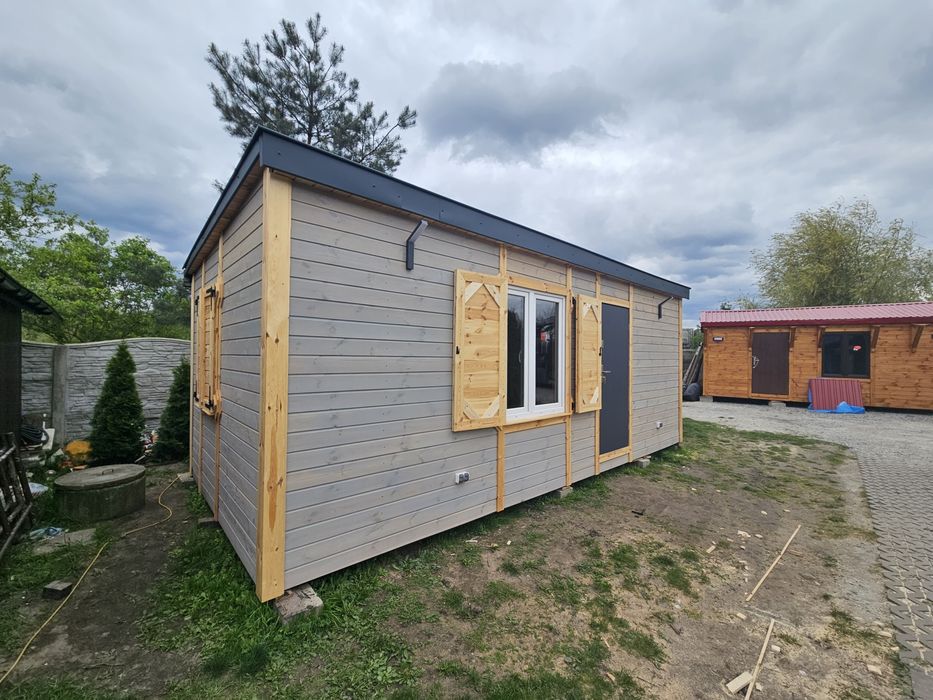 Domek drewniany całoroczny 7x3.2 pawilon mobilny