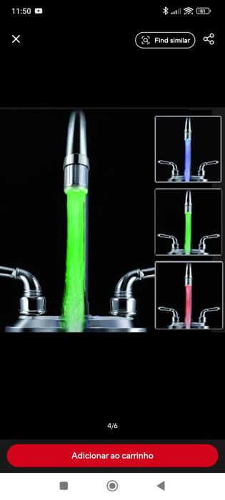 Terminal de torneira com luz