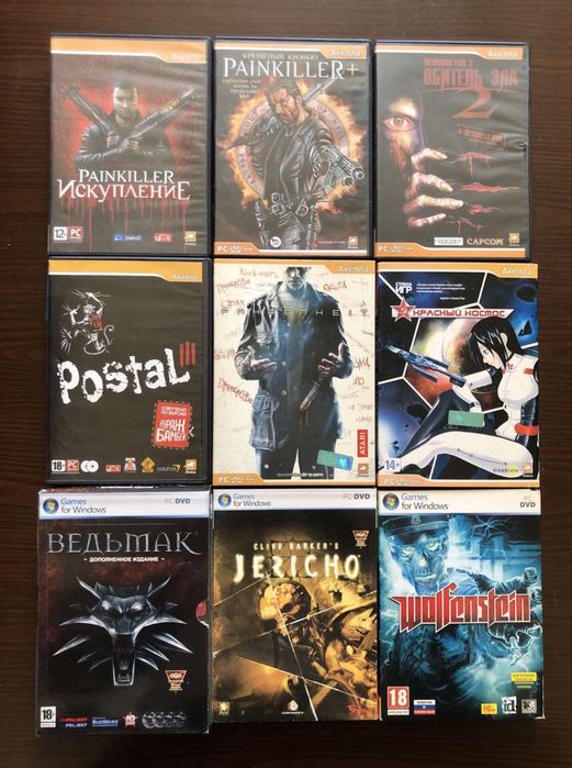 Ігри на ПК: Метро Resident Evil, Postal Painkiller Stalker Fallout Half-Life Devil May Cry, Каратель Blood Omen Wolfenstein Ведьмак Казаки Предтечи