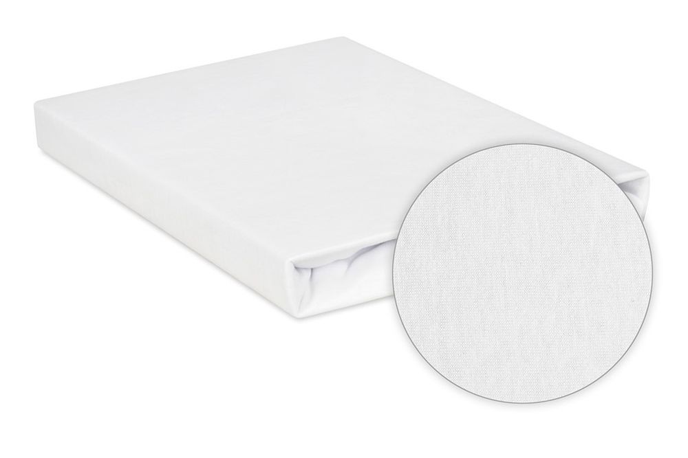 Prześcieradło jersey z gumką 140x200 białe Premium