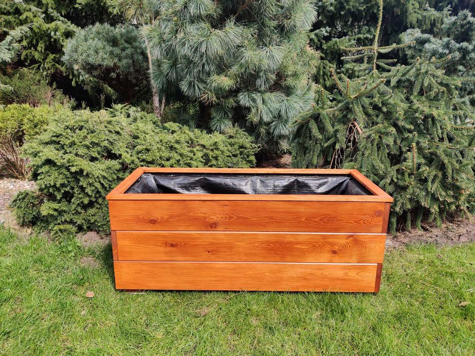 Całoroczna donica balkonowa/ogrodowa/tarasowa z drewna modrzewiowego