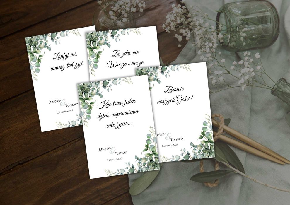 Zawieszka na alkohol, Ślub, wesele, osiemnastka komplet 100szt