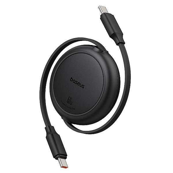 Kabel zwijany Baseus Free2Pull 60W USB-C - USB-C 1m - czarny