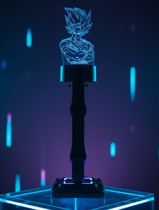 Suporte Comando e Fones  Gaming Led Goku (5 spots & 7 cores)