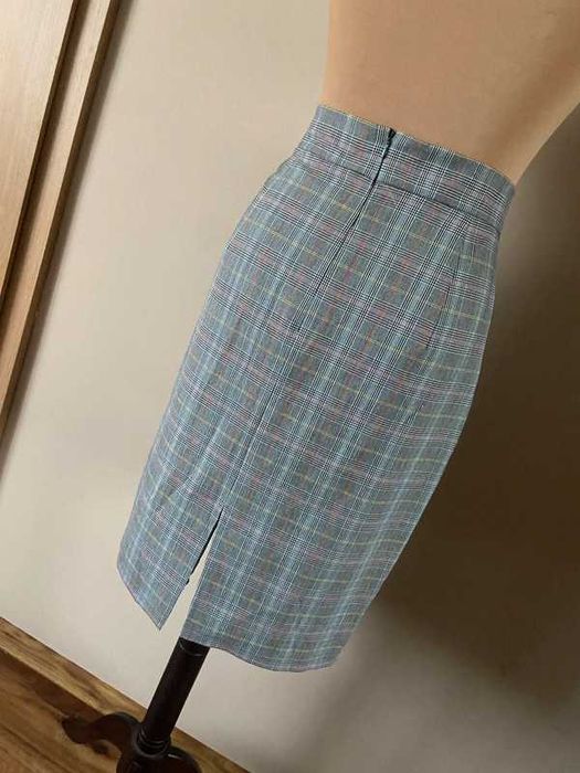 Rylko spodnica dopasowana midi olowkowa kratka basic 42 40
