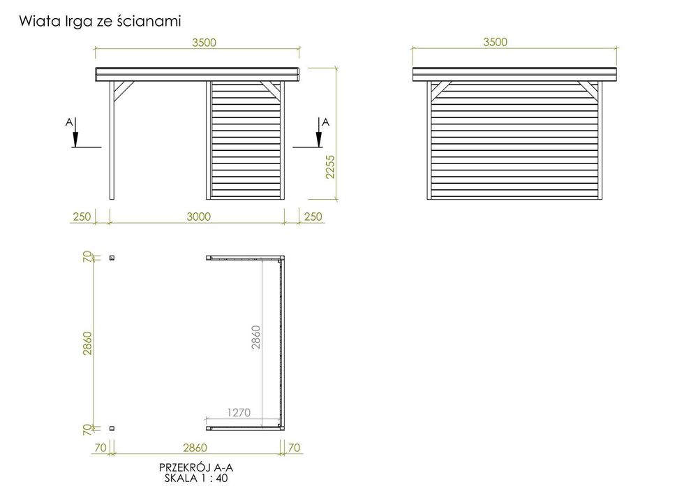 Nowoczesna Altana Ogrodowa Ze Ścianami Bocznymi MEGI02 350x350 cm