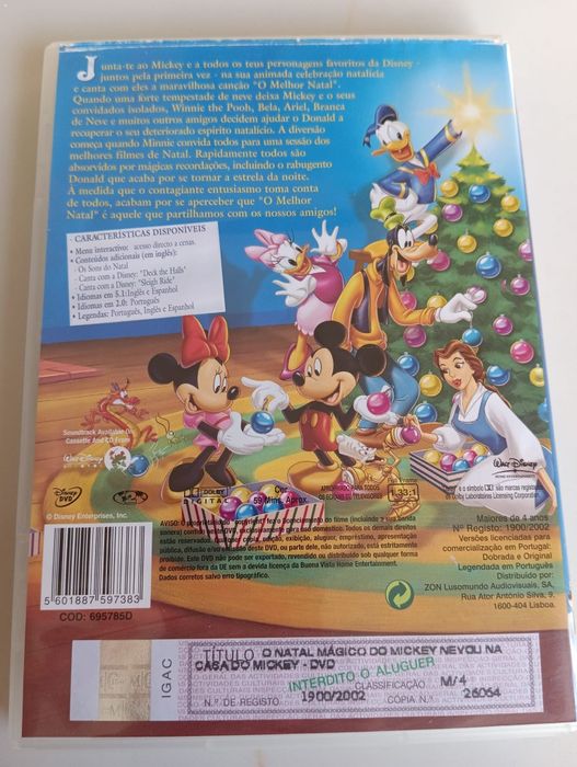DVD Disney o natal mágico do Mickey