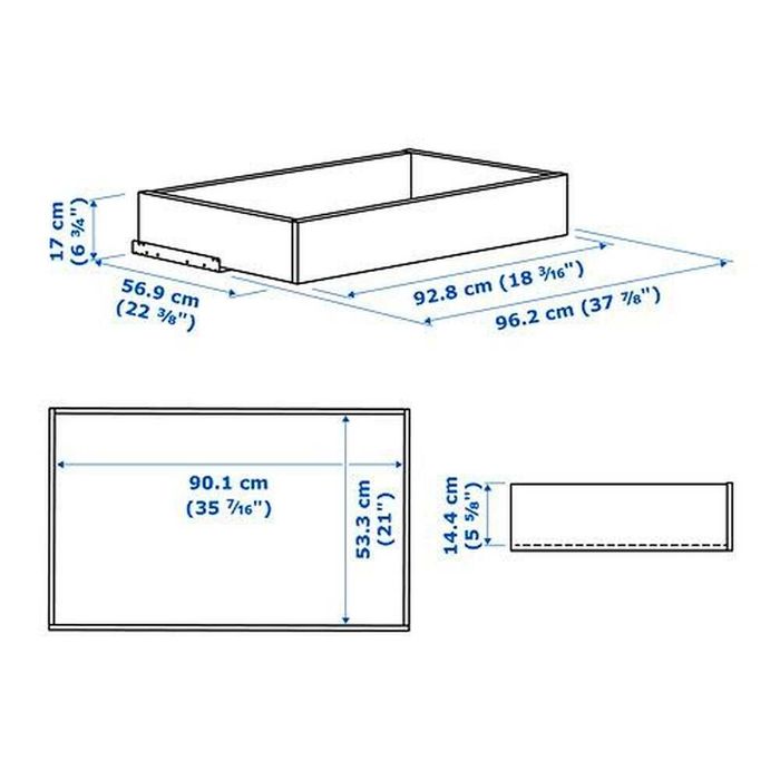 3 Gavetas Ikea Komplement com frente vidro branca novas/seladas caixa
