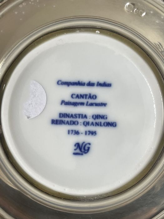 Jarra porcelana e prata 925 companhia das indias cantão