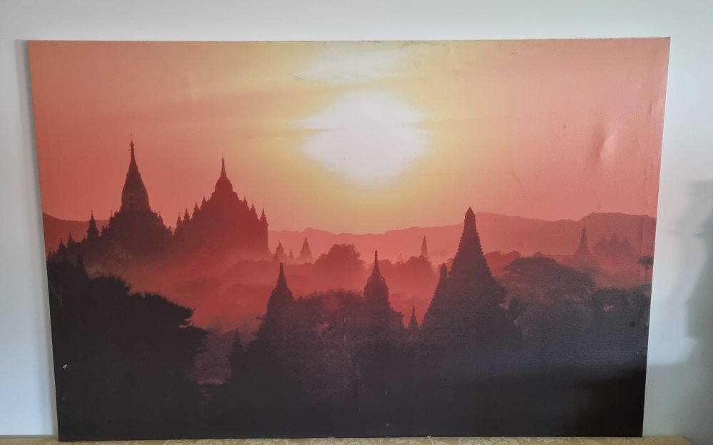 Quadro/ tela impressa com pôr/ nascer-do-sol