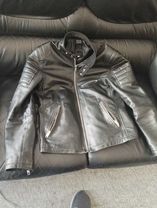 Casaco de cabedal estilo motard
