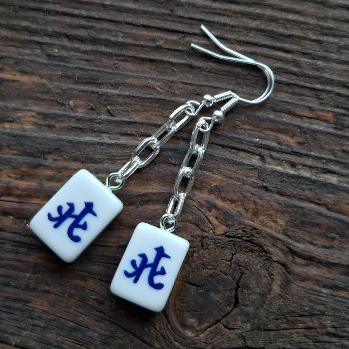 Kolczyki handmade Mahjong