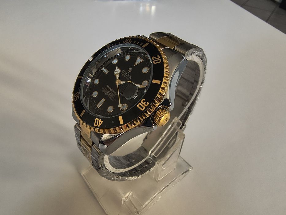 Czarny Rolex męski quartz