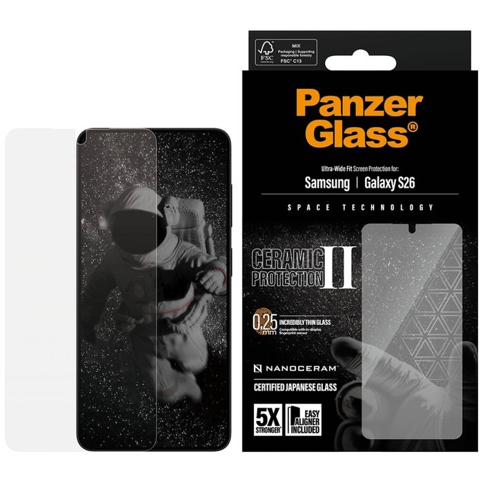 Szkło ceramiczne PanzerGlass Ceramic Ultra-Wide Fit EasyAligner do Samsung Galaxy S26