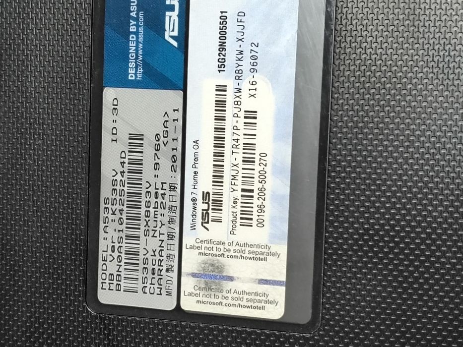 Asus A53S (дискретна відеокарта )