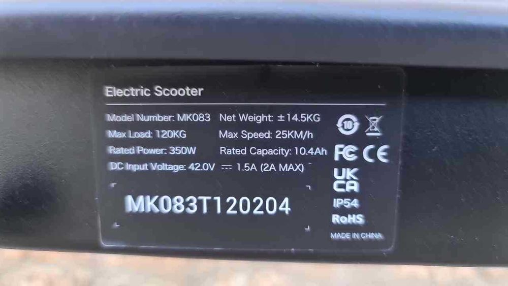 Trotinete elétrica Mankeel MK083 NOVA (Xiaomi clone), 350W,36V, 10,4Ah