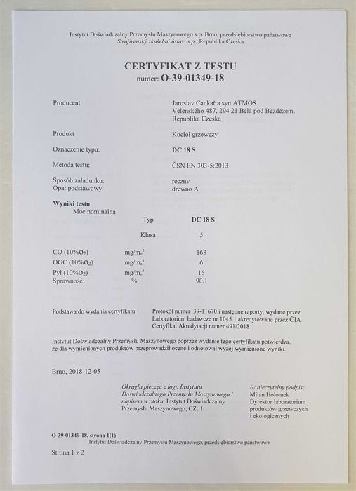 Kocioł zgazowujący drewno ATMOS DC 18S Klasa 5 Ekodesign