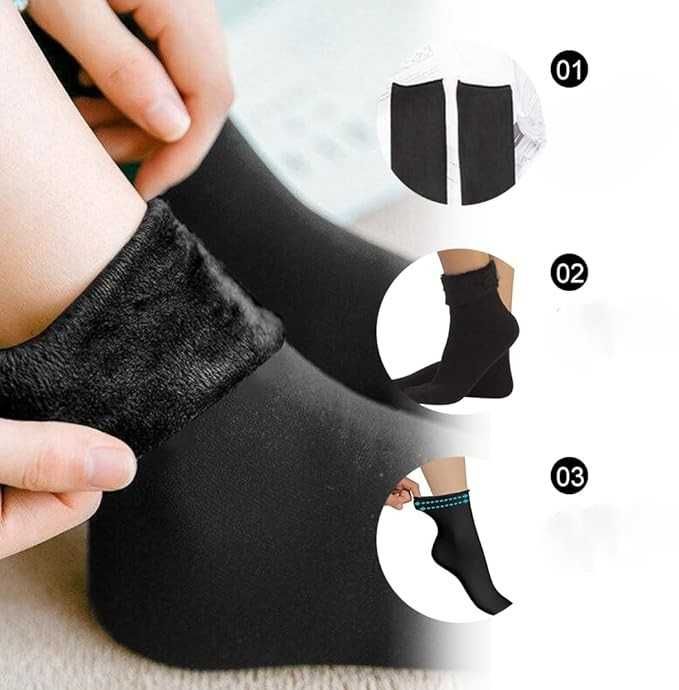 Skarpety Zimowe Termiczne Polarowe Ciepłe Damskie Unisex 3 Pary 36-38