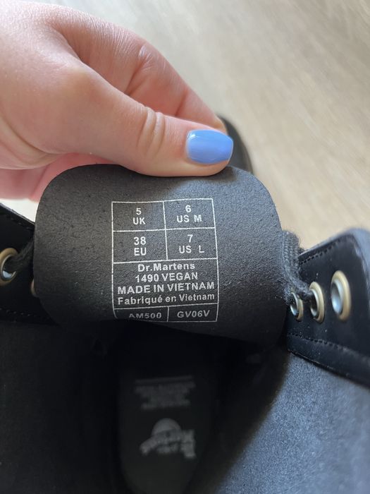 Oryginalne glany Dr. Martens martensy z ekoskóry czarne