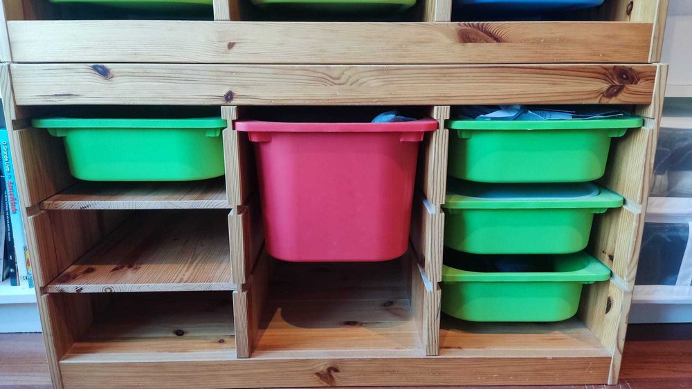 2 Módulos arrumos madeira pinho maciço