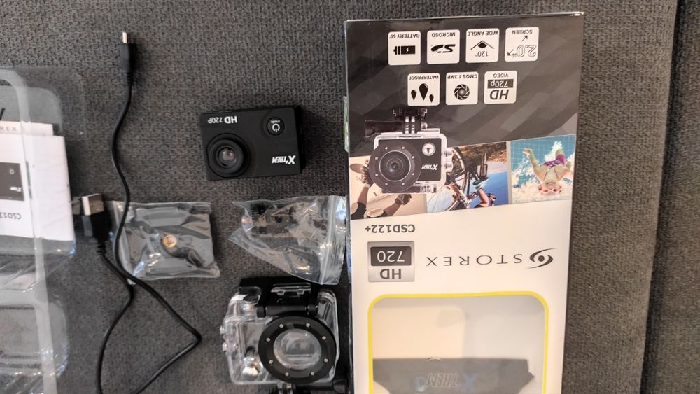 Action cam nova na caixa.