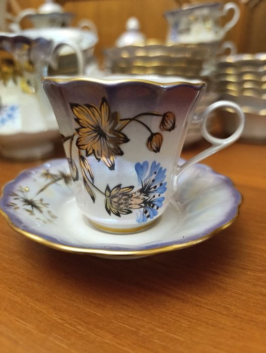 Кавово-чайний сервіз «Волошки» порцеляновий Коростень