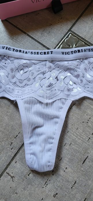 Stringi damskie 5 sztuk opakowanie koronka premium S