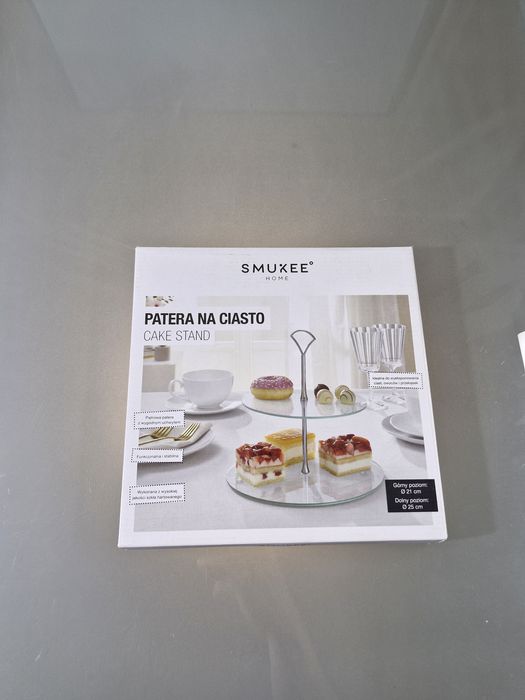 Patera Dwupiętrowa Etażerka Szkło Hartowane