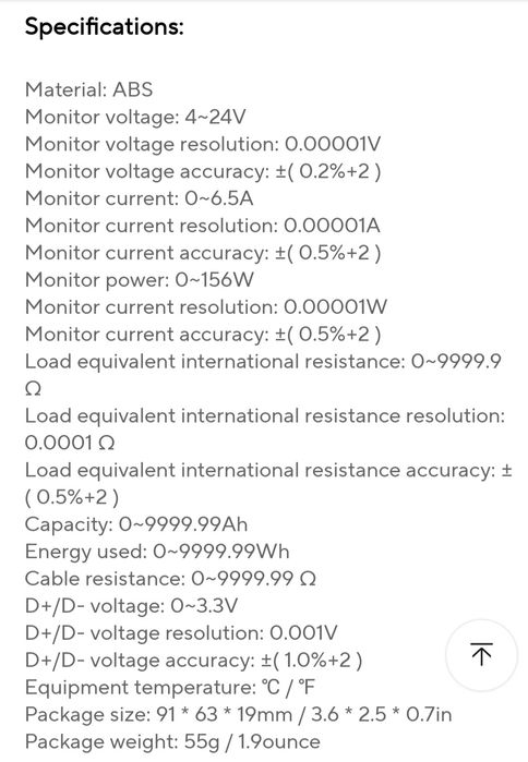 FNIRSI FNB48S Цифровий USB тестер  вольтметр-амперметр