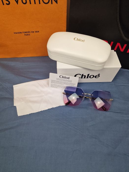 okulary przeciwsłoneczne Chloe damskie premium komplet