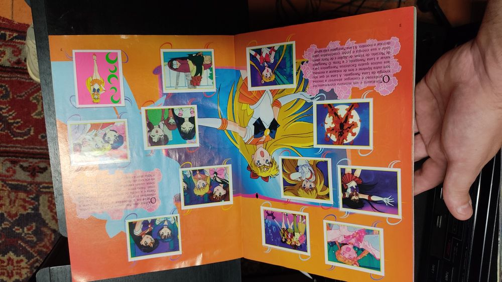 Sailor Moon caderneta Merlin completa anos 90