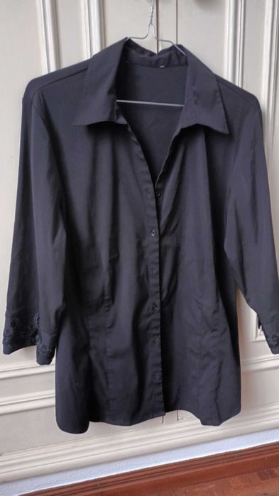 Camiseiro preto - manga 3/4