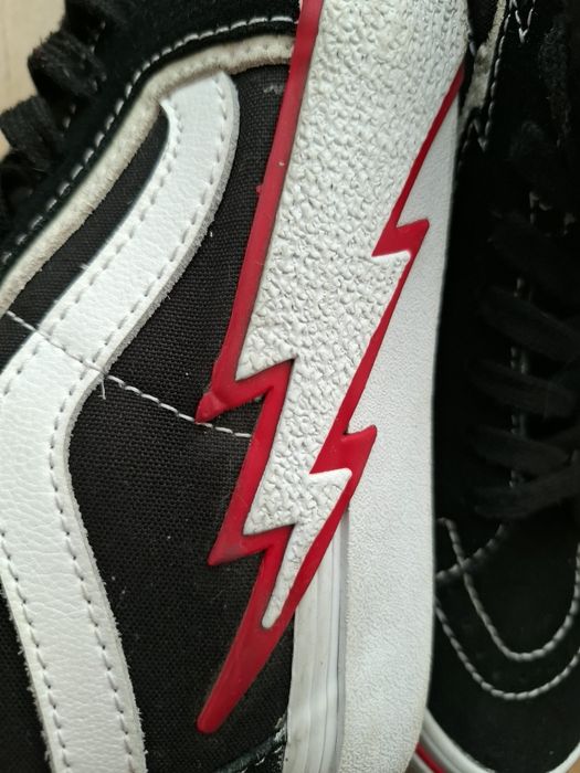 Czarne Buty vans old school red flame