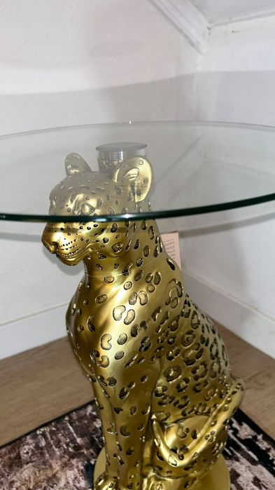 Mesa de apoio leopardo dourado - nova!