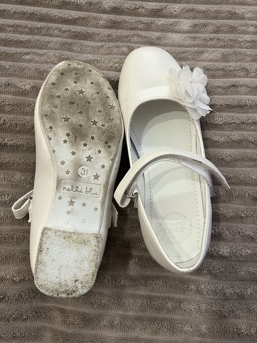 Buciki dziewczynka komunia biale obcas 31 nelli blu