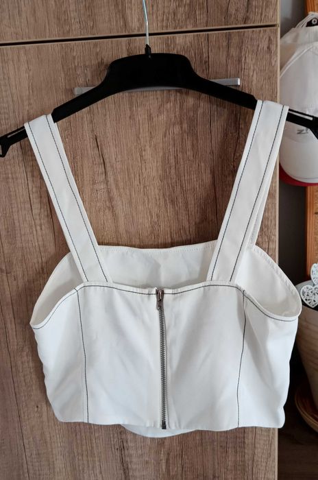 New Look biały crop top bluzka rozm. 36