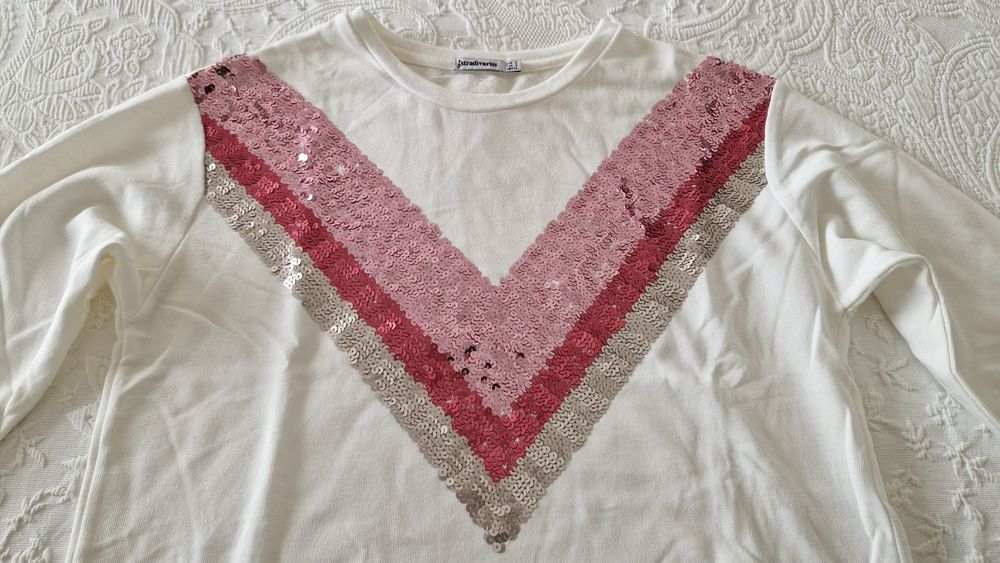 Blusa lantejoulas Pull & Bear, tamanho S