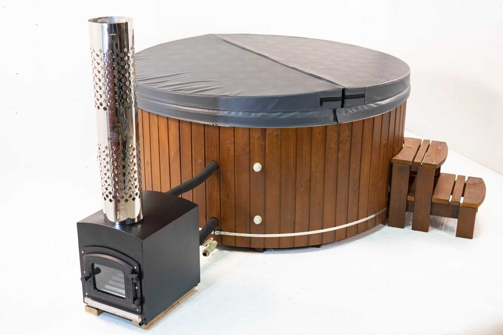 Вуличне джакузі . Купіль на дровах.  Карпатський чан від виробника.