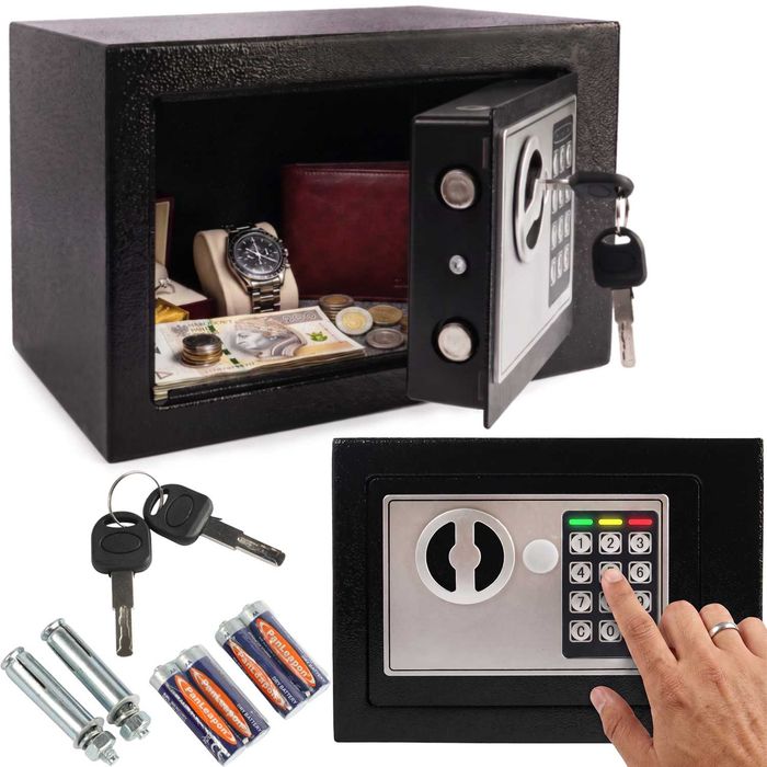 Sejf elektroniczny na kod z kluczami awaryjnymi Kompaktowy sejf