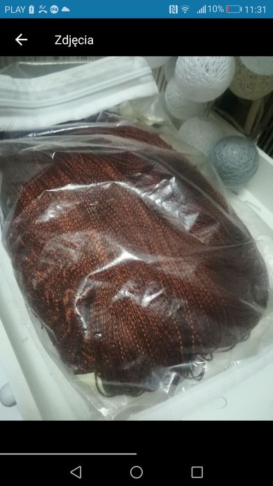 Firany typu makaron brązowe