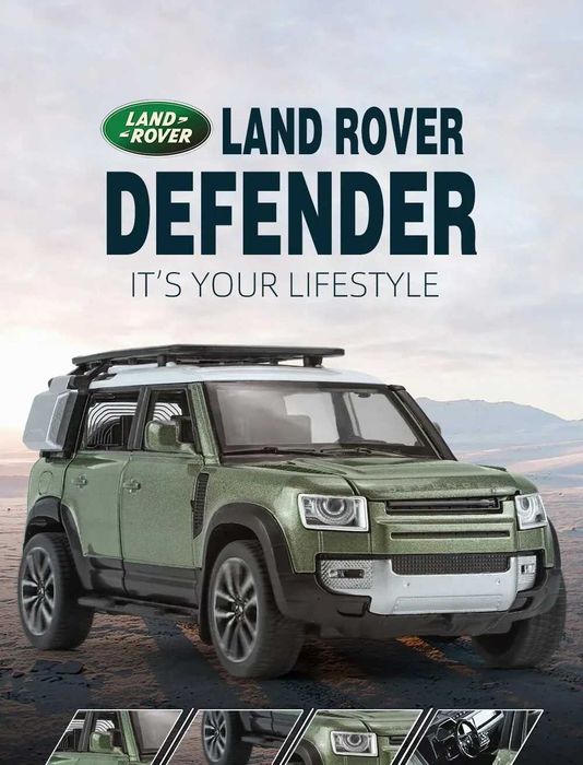 Miniatura do Land Rover Defender 110 Escala 1:32 (SELADO)