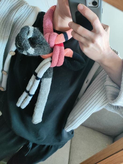 Szalik patchwork druty wool