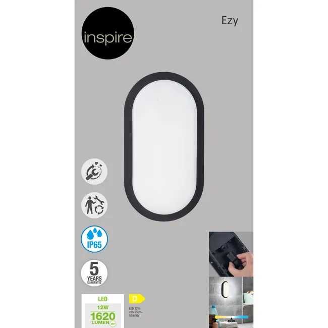 Plafon zewnętrzny Ezy IP65 1620 lm LED czarny