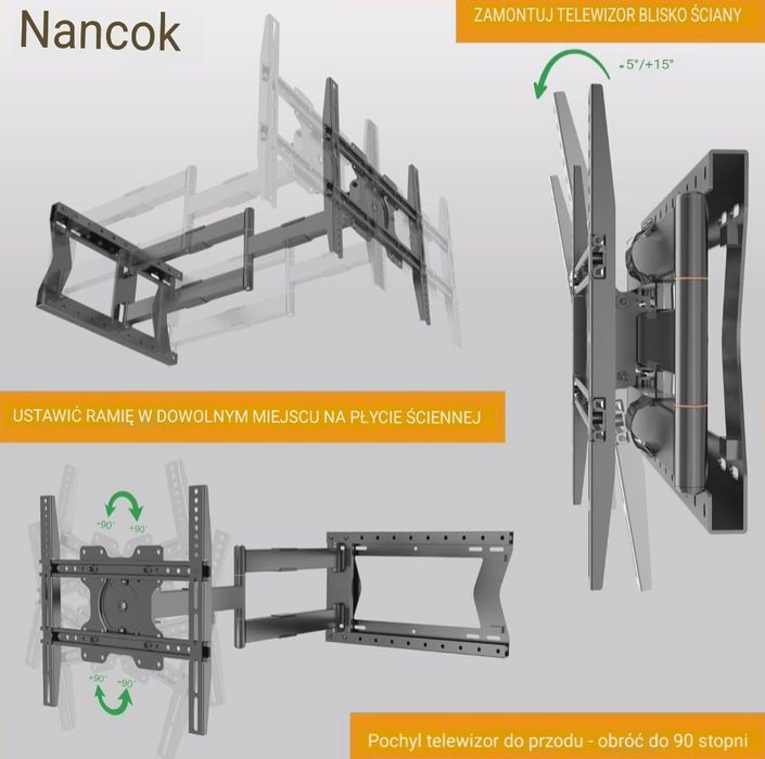 Uchwyt stojak wieszak do telewizora 42-75" 120cm super jakość okazja