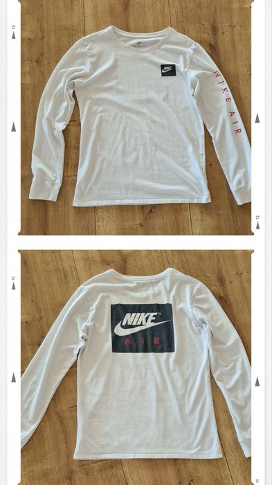 T-shirt długi rękaw Nike. Longsleeve. Biały. Rozmiar S M. Duża grafika