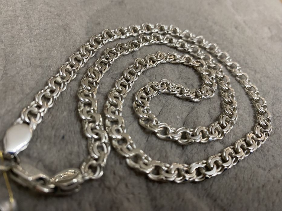 Серебрянные цепочки 925 проби плетение  Бисмарк 55,60,65см,ширина 6мм
