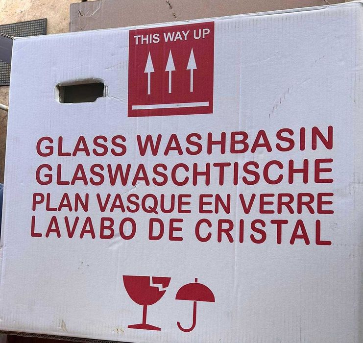Lavatório Cristal Quadrado 50×50 cm | Novo c/ Sifão | Caixa Original
